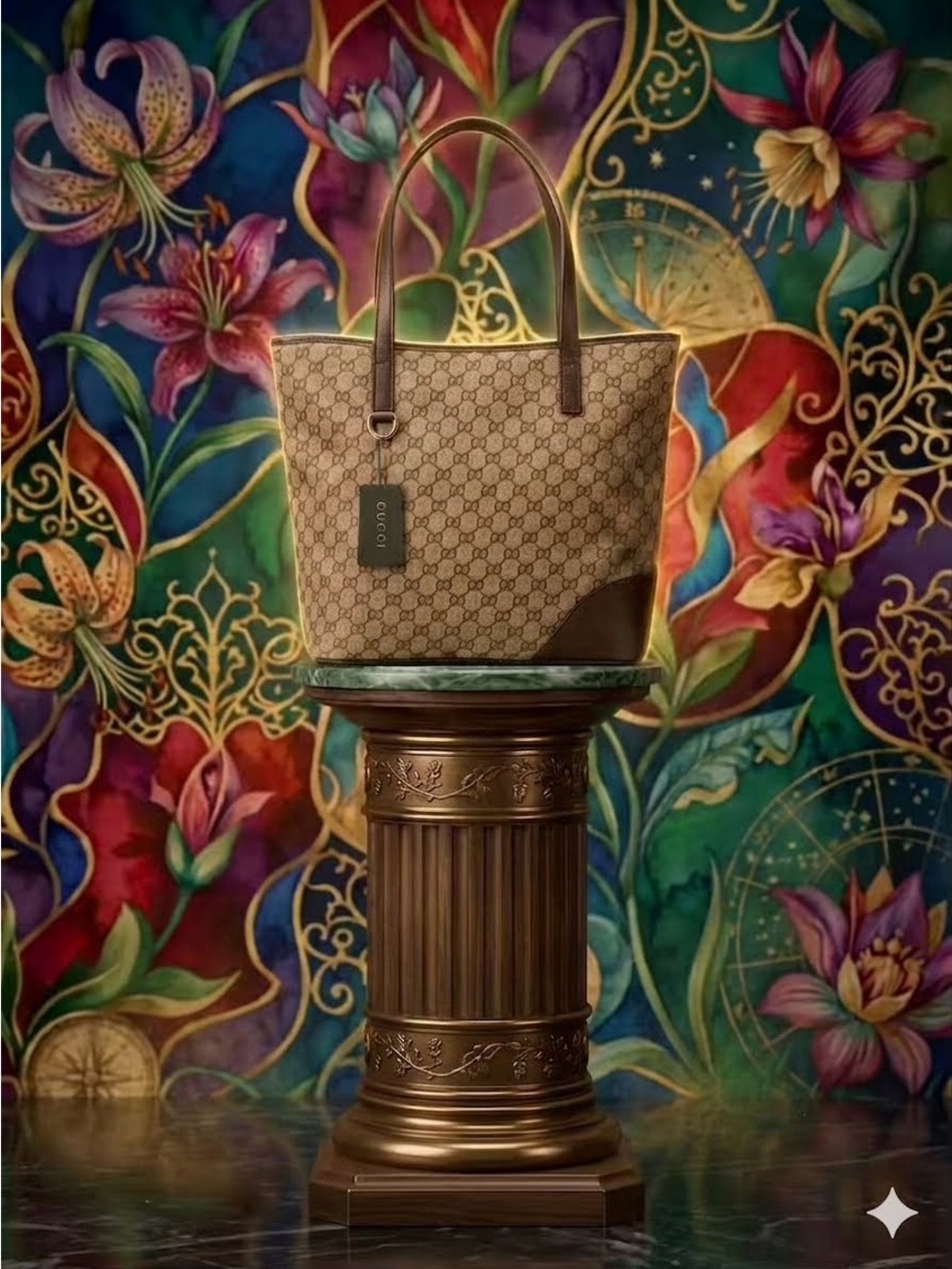 Fashion inspired Beige and Brown Canvas Messenger Tote NWT